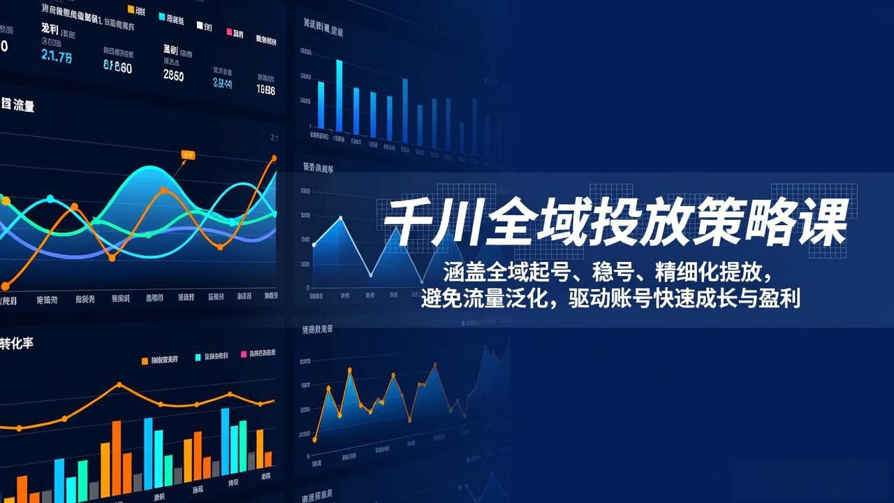 千川全域投放策略课：涵盖全域起号、稳号、精细化投放，避免流量泛化，驱动账号快速成长与盈利-极客网创