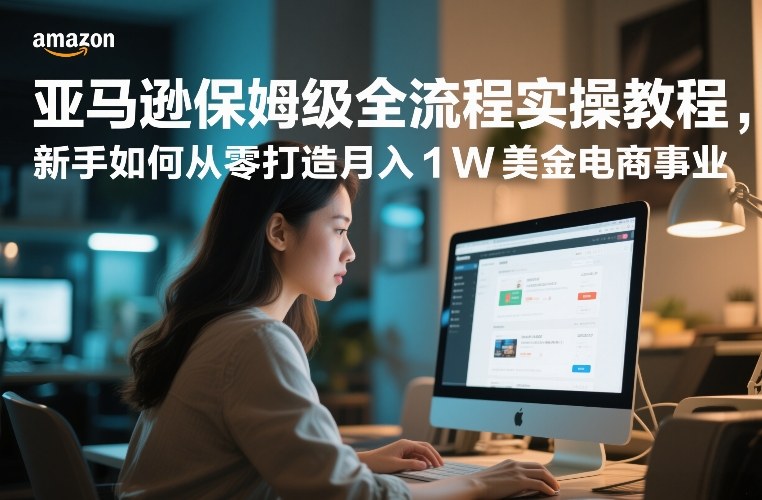 亚马逊保姆级全流程实操教程，新手如何从零打造月入1W美金电商事业-极客网创