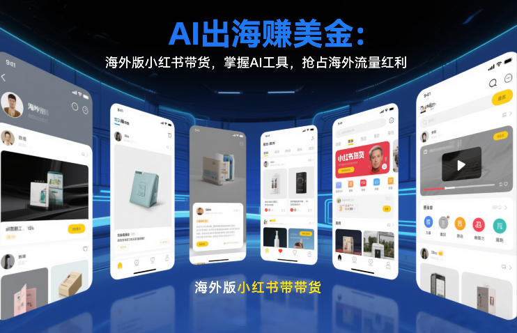 AI出海賺美金：海外版小红书带货，掌握AI工具，抢占海外流量红利(更新2026)-极客网创