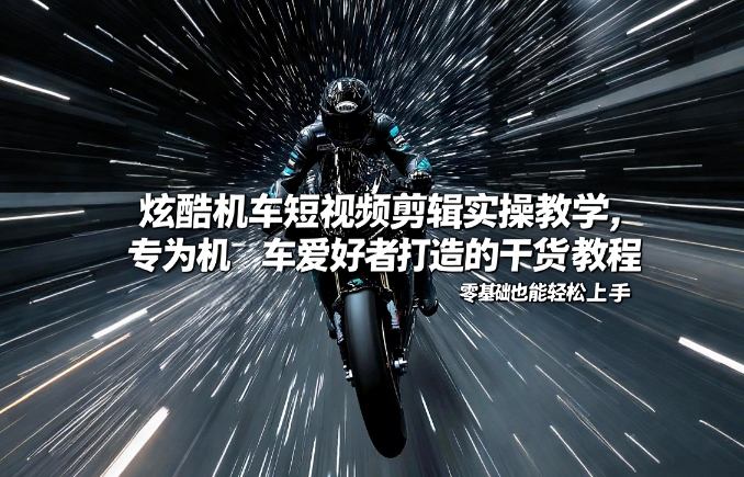 炫酷机车短视频剪辑实操教学,专为机车爱好者打造的干货教程,零基础也能轻松上手-极客网创