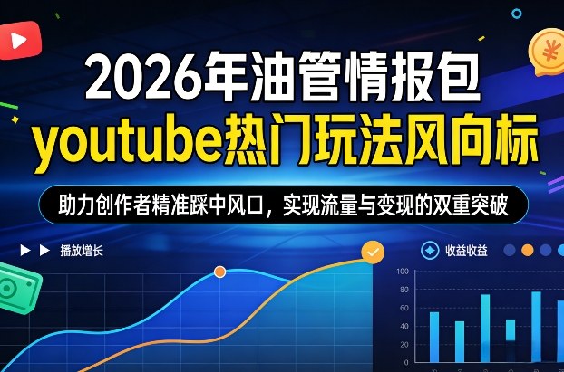 2026年油管情报包,youtube热门玩法风向标,助力创作者精准踩中风口,实现流量与变现的双重突破-极客网创
