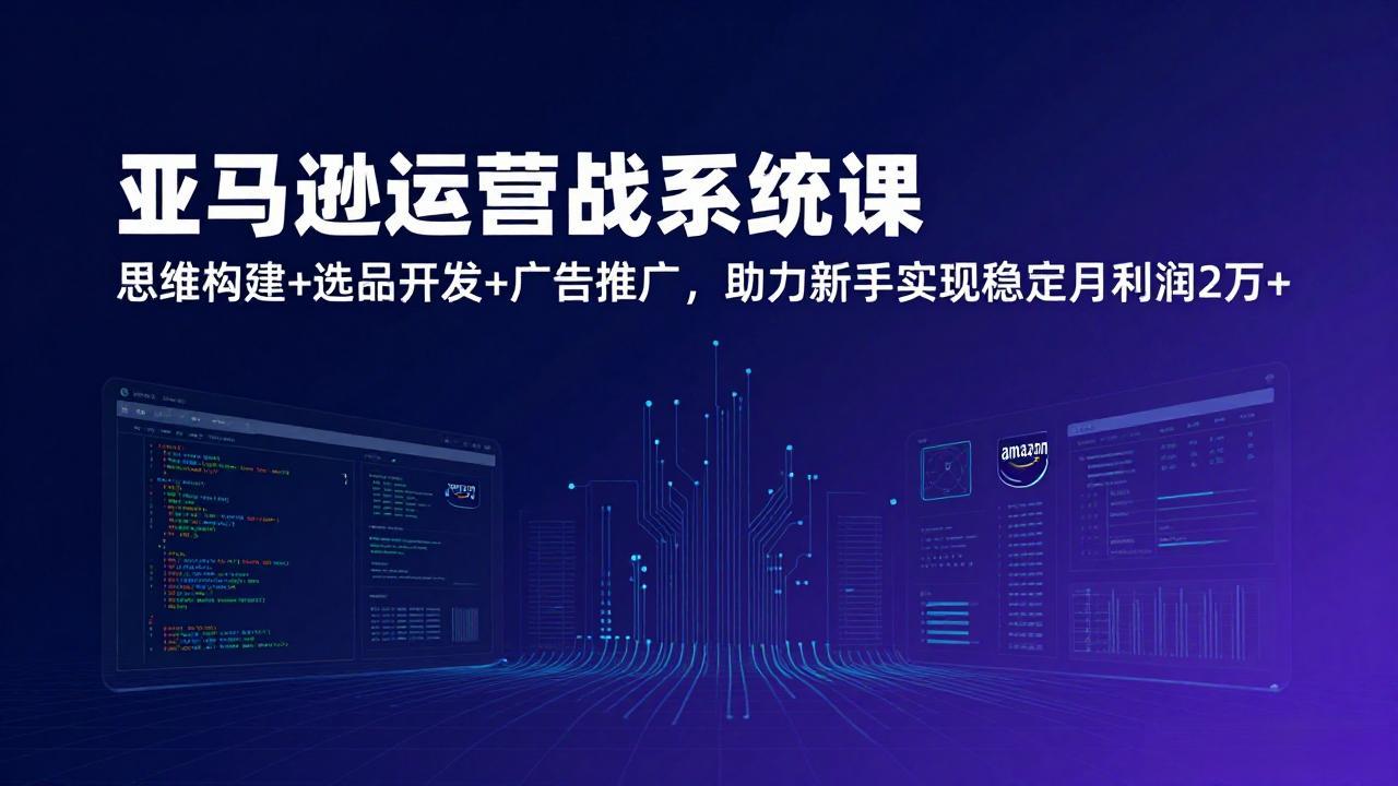 亚马逊运营实战系统课,思维构建+选品开发+广告推广,助力新手实现稳定月利润2万+(更新-极客网创
