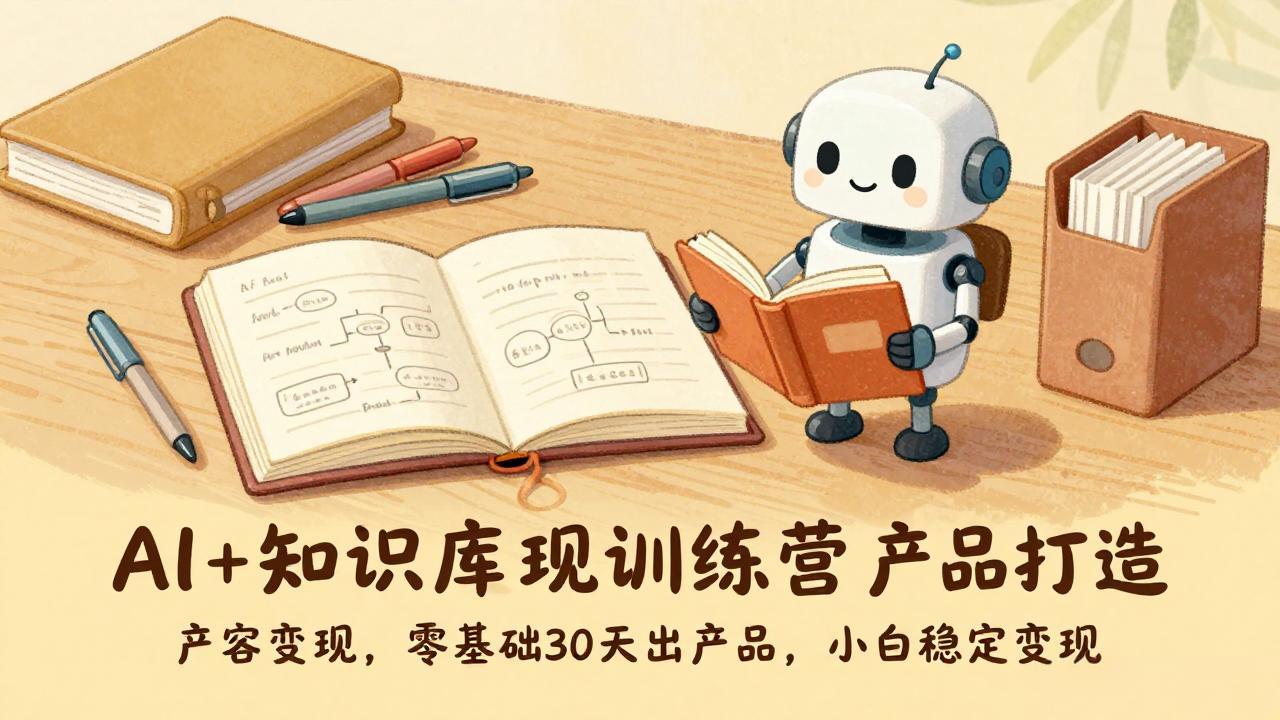 AI+知识库变现训练营,产品打造、内容创作、全平台变现,零基础30天出产品,小白稳定变现-极客网创