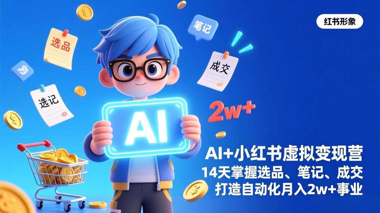 AI+小红书虚拟变现营(完结-极客网创