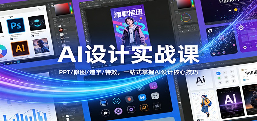 AI设计实战课：PPT/修图/造字/特效，一站式掌握AI设计核心技巧-极客网创