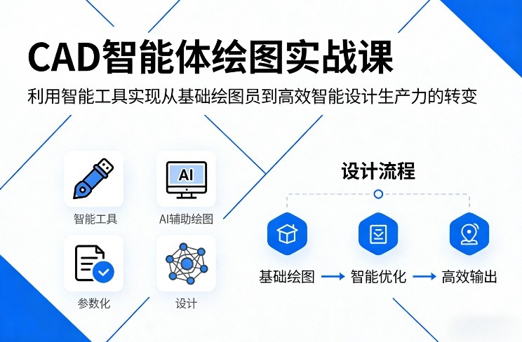 CAD智能体绘图实战课，利用智能工具，实现从基础绘图员到高效智能设计生产力的转变-极客网创