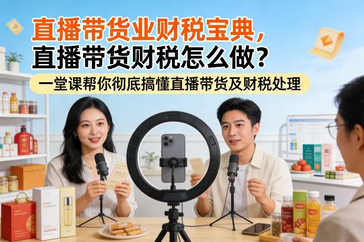 直播带货业财税宝典，直播带货财税怎么做？一堂课帮你彻底搞懂直播带货及财税处理-极客网创