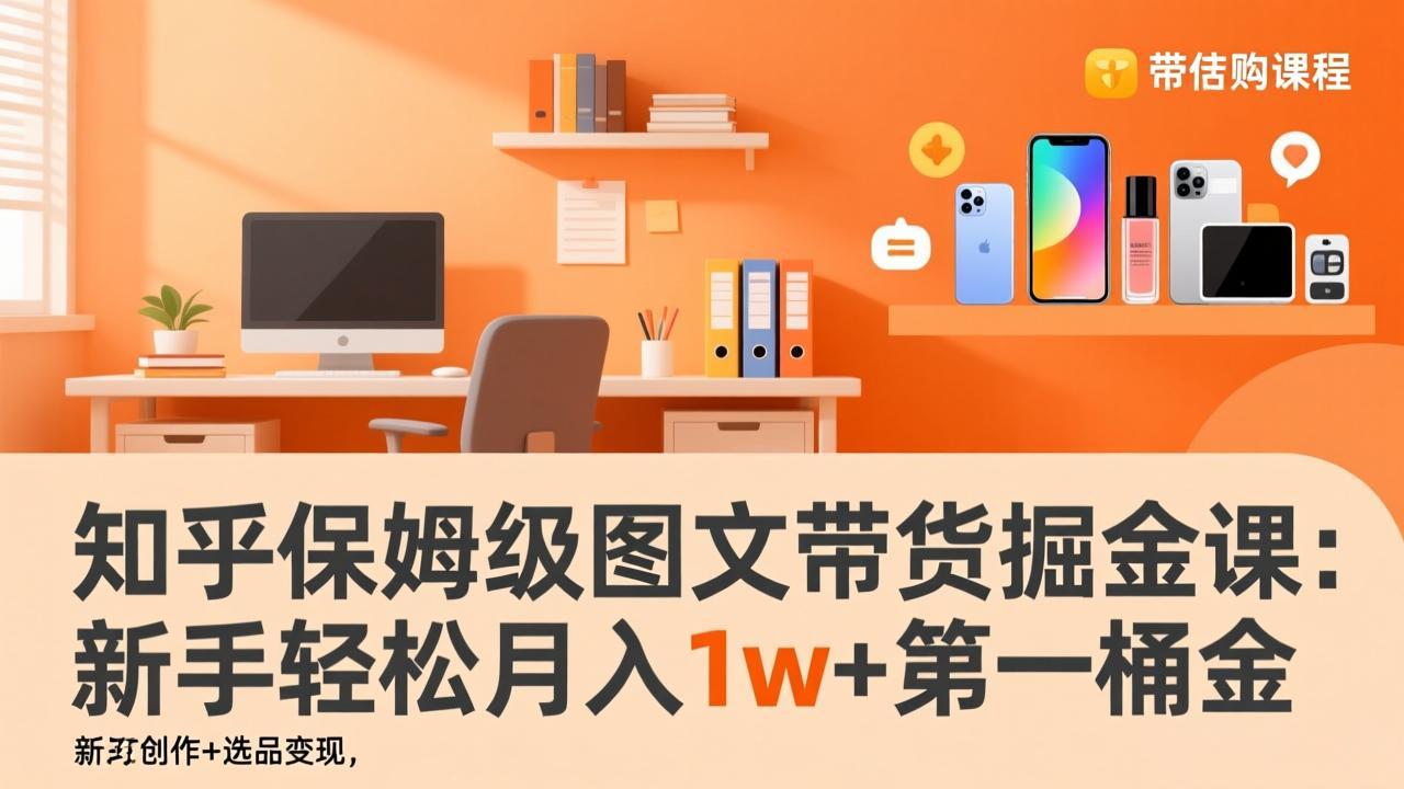 知乎保姆级图文带货掘金课：账号打造+爆文创作+选品变现，新手轻松月入1w+第一桶金-极客网创