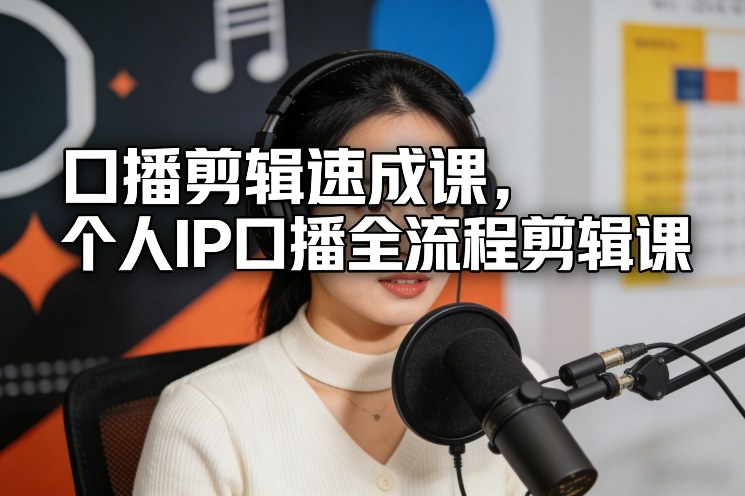 口播剪辑速成课，个人IP口播全流程剪辑课-极客网创