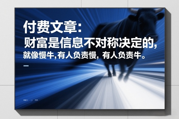 付费文章：财富是信息不对称决定的，就像慢牛，有人负责慢，有人负责牛-极客网创