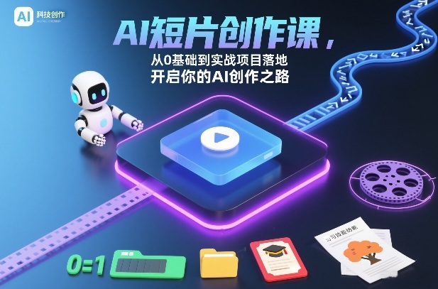 AI短片创作课，从0基础到实战项目落地，开启你的AI创作之路(更新)-极客网创