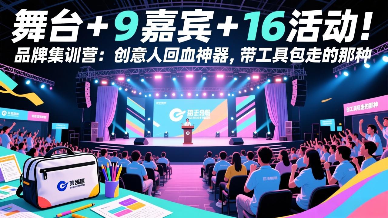 舞台 + 9 嘉宾 + 16 活动！品牌集训营：创意人回血神器，带工具包走的那种-极客网创