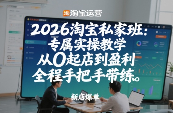 2026淘宝私家班：专属实操教学，从0起店到盈利，全程手把手带练(更新26年2月)-极客网创