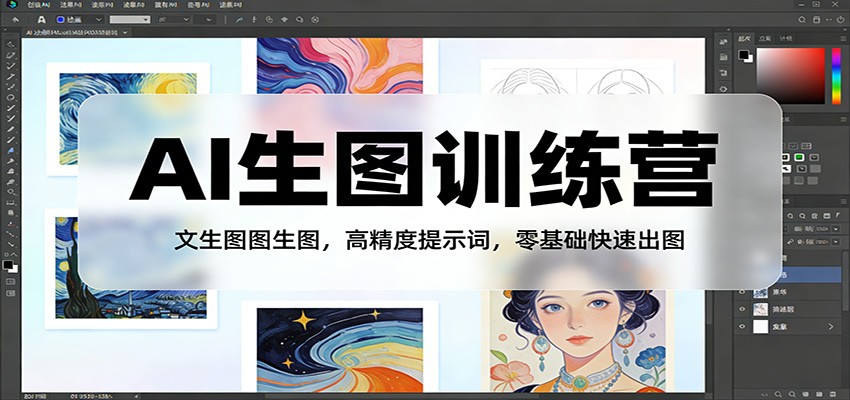 AI生图训练营:文生图图生图,高精度提示词,零基础快速出图-极客网创