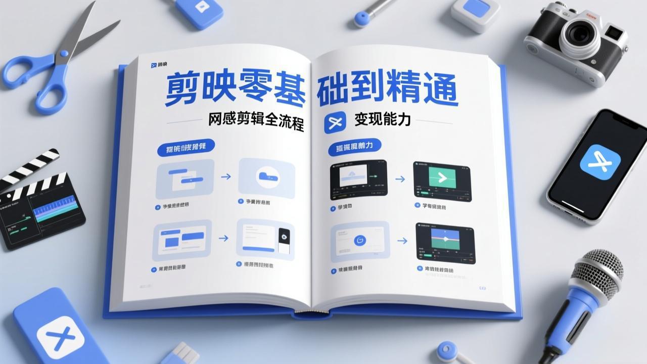 剪映零基础也能快速上手，从入门到精通掌握网感剪辑全流程，掌握能直接变现的剪辑能力-极客网创