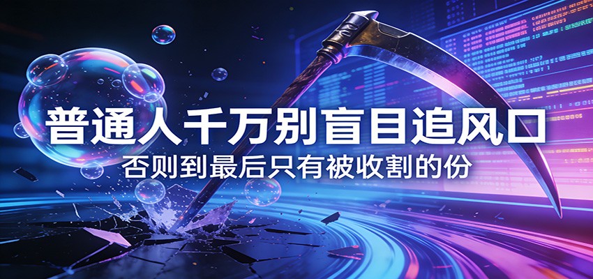 付费文章《通人千万别盲目追风口》否则到最后只有被收割的份-极客网创