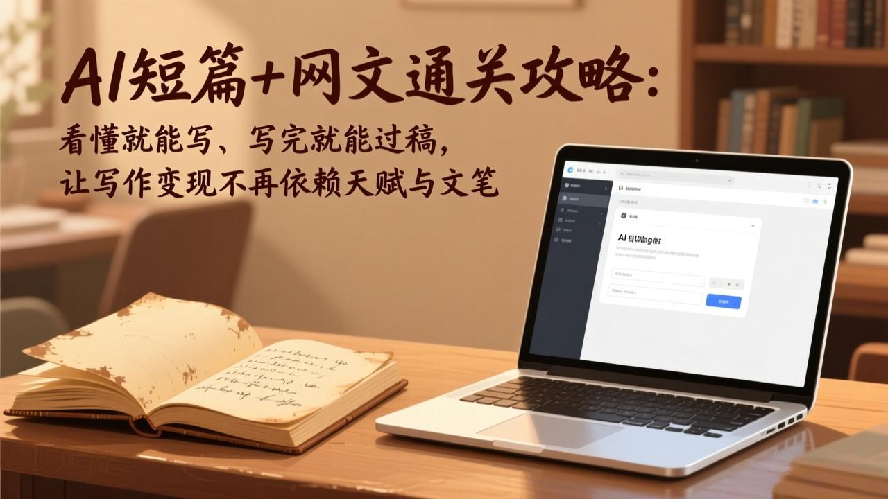 AI短篇+网文通关攻略：看懂就能写、写完就能过稿，让写作变现不再依赖天赋与文笔-极客网创