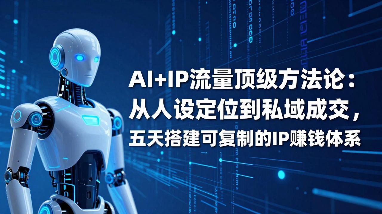 AI+IP顶级方法论:从人设定位到私域成交,五天搭建可复制的IP赚钱体系-极客网创