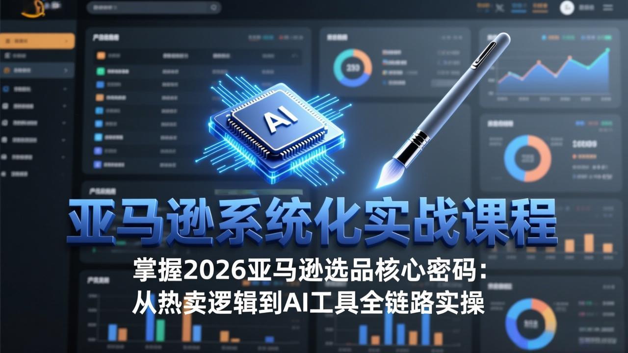 亚马逊系统化实战课-更新3月：2026最新选品方法论，从热卖原因分析到AI作图，提升选品成功率-极客网创