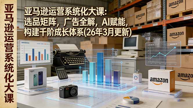 亚马逊运营系统化大课：选品矩阵，广告全解，AI赋能，构建千阶成长体系(26年3月更新-极客网创