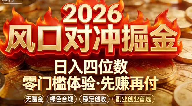 2026美金对冲套利，无赠金对冲策略保驾护航，低门槛易上手实操。单人单日收益2000+-极客网创