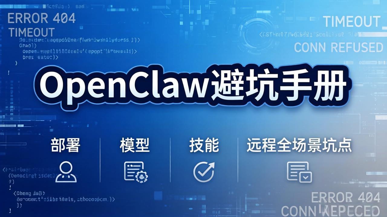 OpenClaw避坑手册：部署+模型+技能+远程全场景坑点，一次性给你说全，少走弯路-极客网创