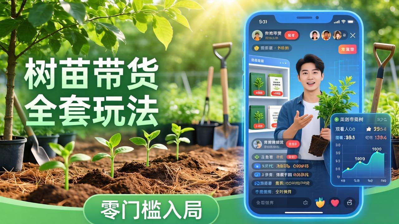 视频号AI树苗带货全套玩法：零门槛入局，掌握豆包、千问等AI工具制作树苗视频的全套流程-极客网创