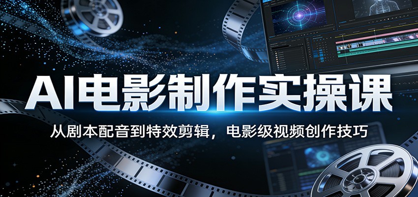 AI电影制作实操课:从剧本配音到特效剪辑,电影级视频创作技巧-极客网创