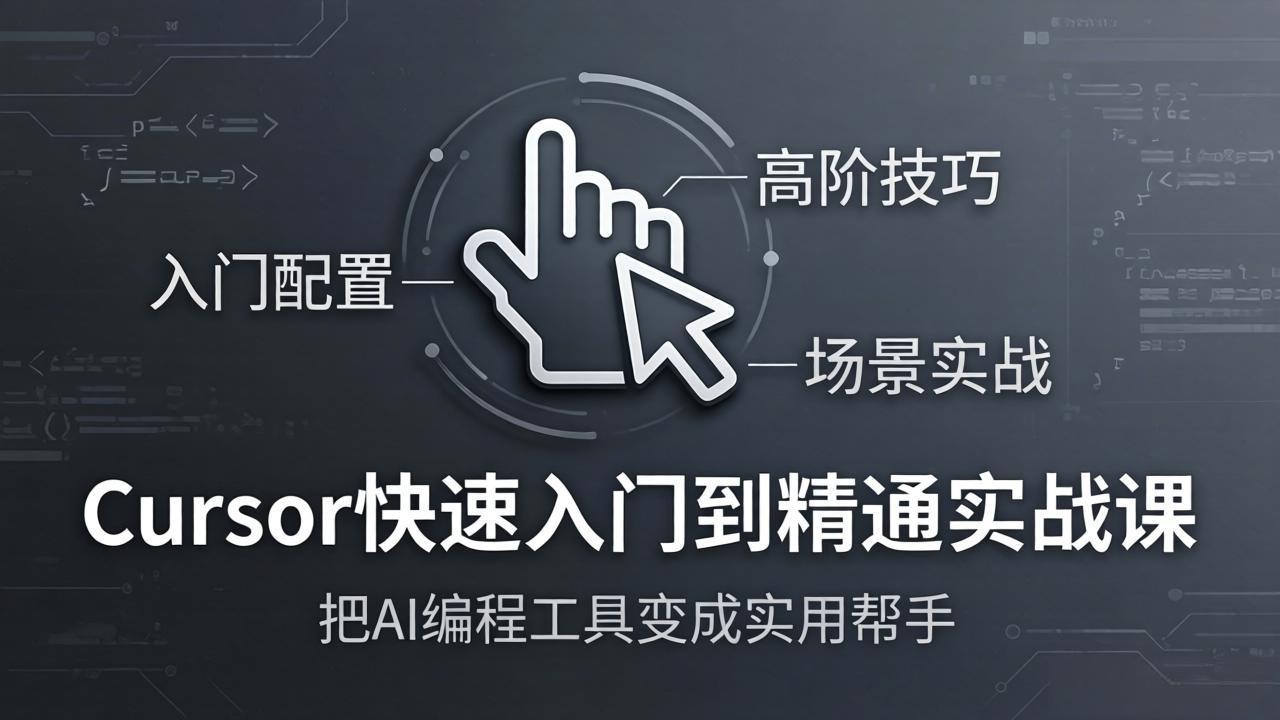 Cursor快速入门到精通实战课：入门配置+高阶技巧+场景实战，把AI编程工具变成实用帮手-极客网创