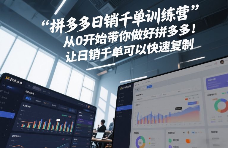 拼多多日销千单训练营，从0开始带你做好拼多多，让日销千单可以快速复制(更新26年3月)-极客网创