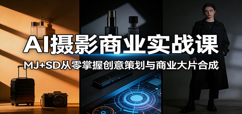 AI摄影商业实战课：MJ+SD从零掌握创意策划与商业大片合成-极客网创