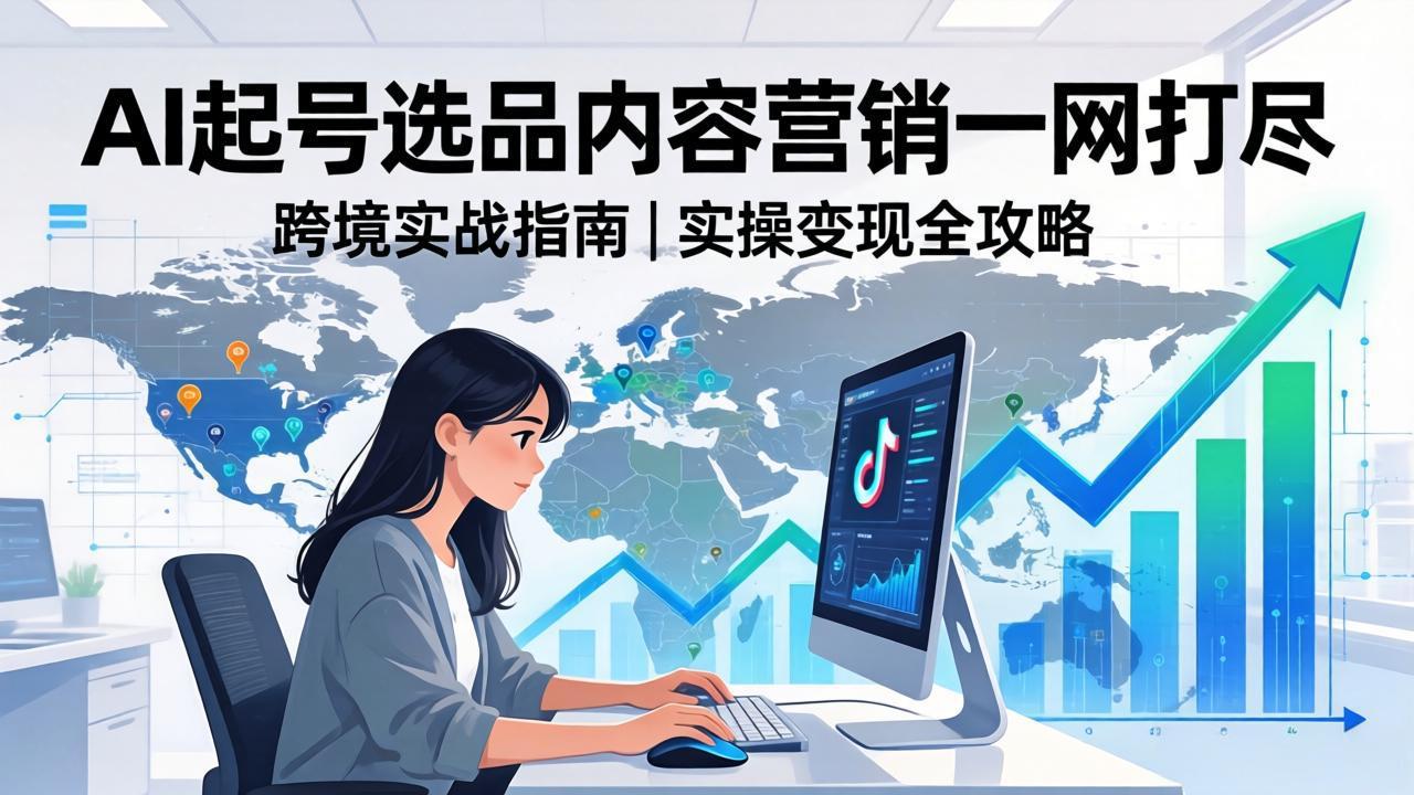 2026 TikTok 跨境AI实操：从零基础到变现全流程，AI起号选品内容营销一网打尽-极客网创
