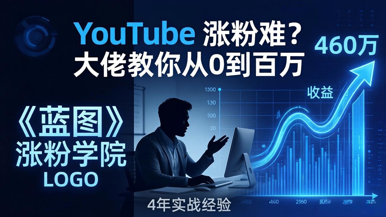 YouTube 涨粉难？《蓝图涨粉学院》：4 年赚 460 万的大佬教策略，从0到百万有路径！-极客网创