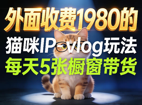 宠物赛道猫咪IP-vlog玩法，26条视频涨粉29W，每天5张橱窗带货拆解-极客网创