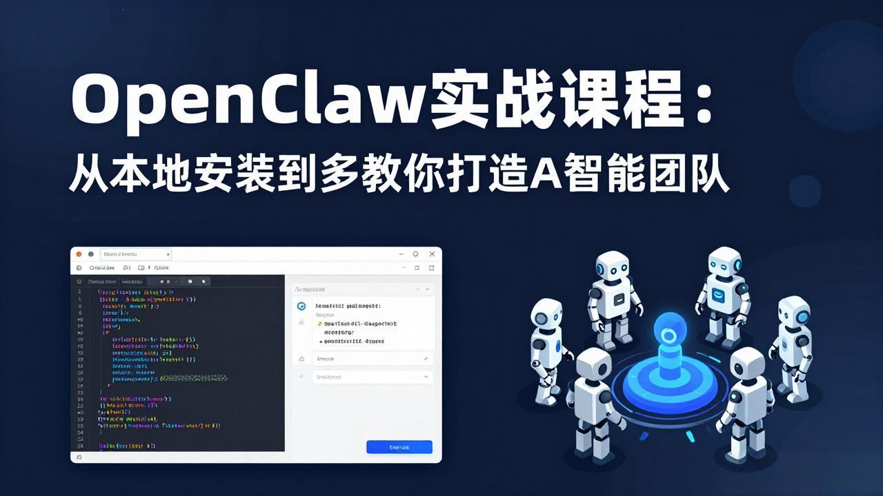 OpenClaw实战课程：从本地安装到多Agent协同，手把手教你打造AI智能团队-极客网创