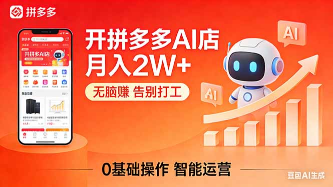 开一家拼多多AI店，月入2W+，无脑赚，告别打工，附SOP手册-极客网创