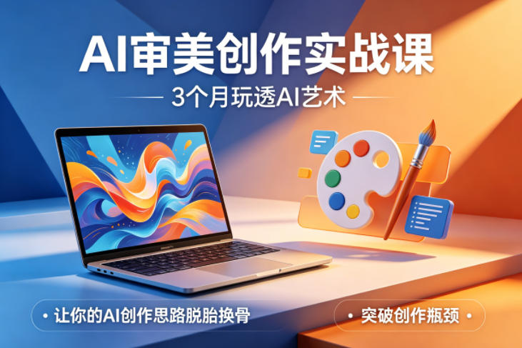 AI审美创作实战课,3个月玩透AI艺术,让你的AI创作思路脱胎换骨,突破创作瓶颈-极客网创
