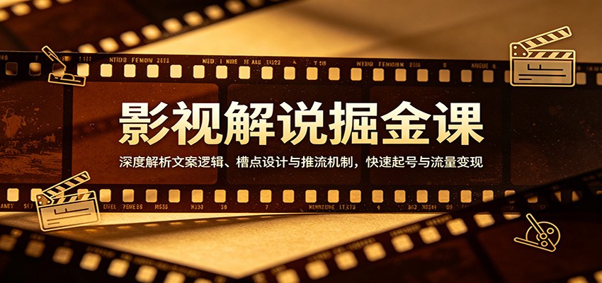 影视解说掘金课:深度解析文案逻辑、槽点设计与推流机制,快速起号与流量变现-极客网创