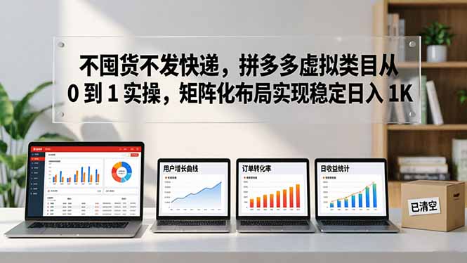 不囤货不发快递,拼多多虚拟类目从 0 到 1 实操,矩阵化布局实现稳定日入 1K-极客网创