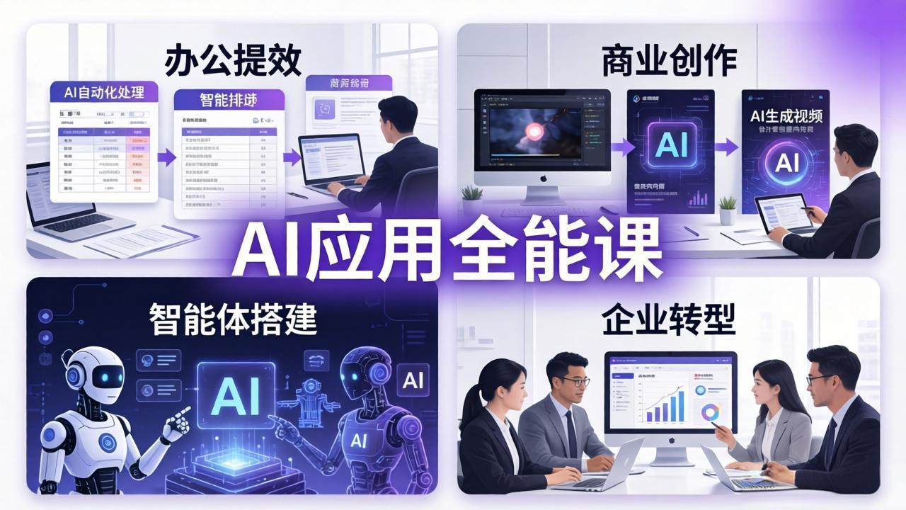 AIGC 应用师全能课-更新：办公提效、商业创作、智能体搭建、企业转型，一站式学会AI应用-极客网创