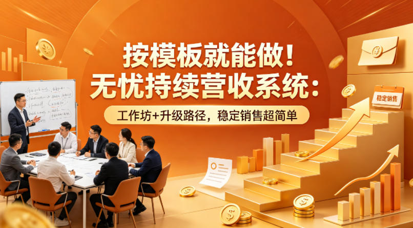 按模板就能做！无忧持续营收系统：工作坊+升级路径，稳定销售超简单【原创双语字幕】-极客网创