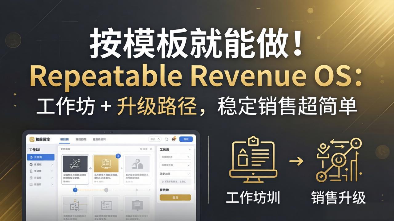 按模板就能做！Repeatable Revenue OS：工作坊 + 升级路径，稳定销售超简单-极客网创