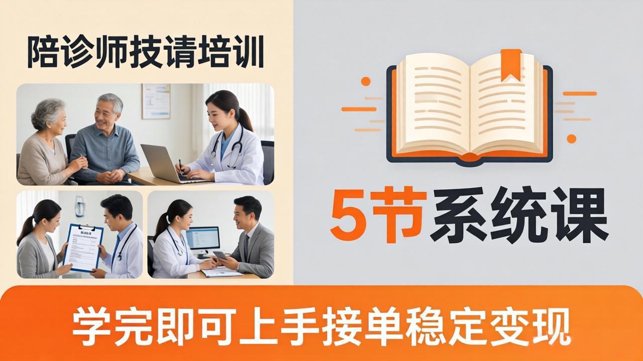 想做陪诊师不知从何下手？5节系统课教你掌握核心技能，学完即可上手接单稳定变现-极客网创