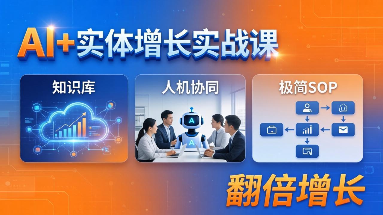 AI+实体增长实战课：知识库+人机协同+极简SOP，助力实体业务翻倍增长-极客网创