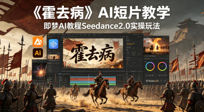 《霍去病》AI短片教学，即梦AI教程Seedance2.0实操玩法-极客网创