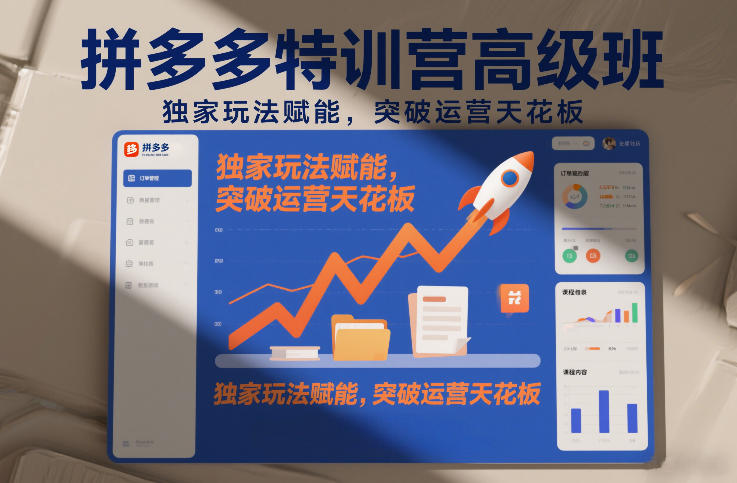 拼多多特训营高阶班，独家玩法赋能，突破运营天花板(更新26年4月24日)-极客网创