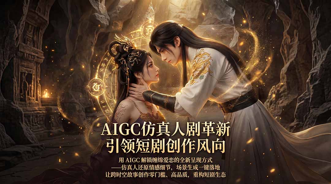 AIGC 仿真人短剧创作革新，解锁仙侠爱恋全新呈现，一键出高质场景，零门槛打造爆款剧集-极客网创
