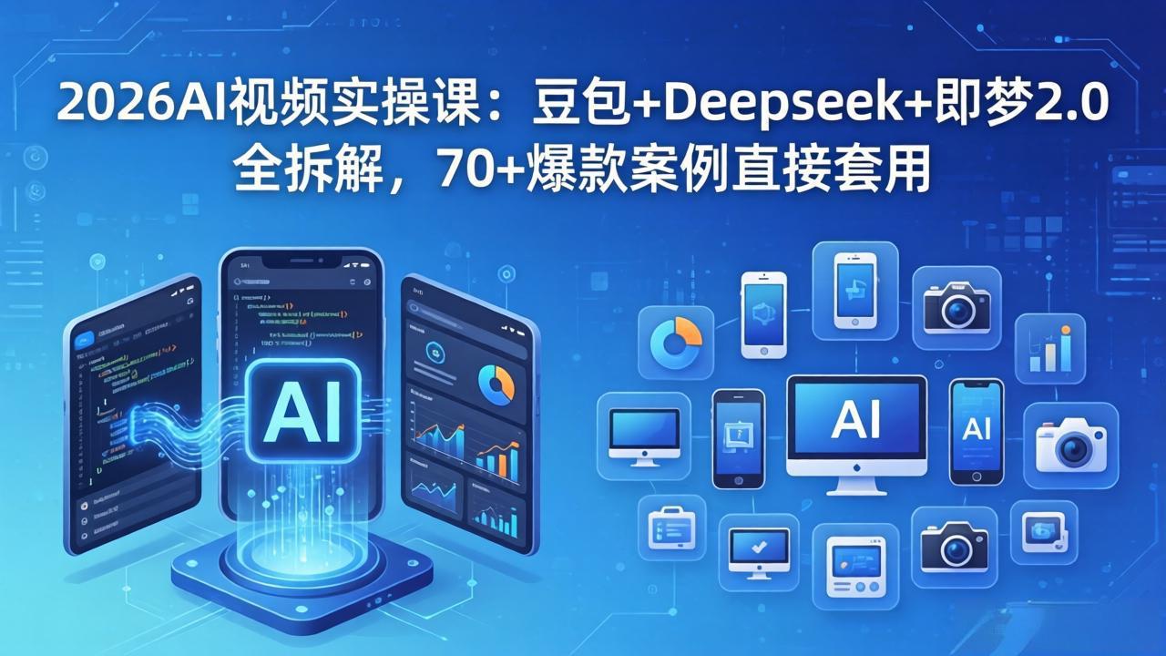 2026AI视频实操课：豆包+Deepseek+即梦2.0全拆解，70+爆款案例直接套用-极客网创