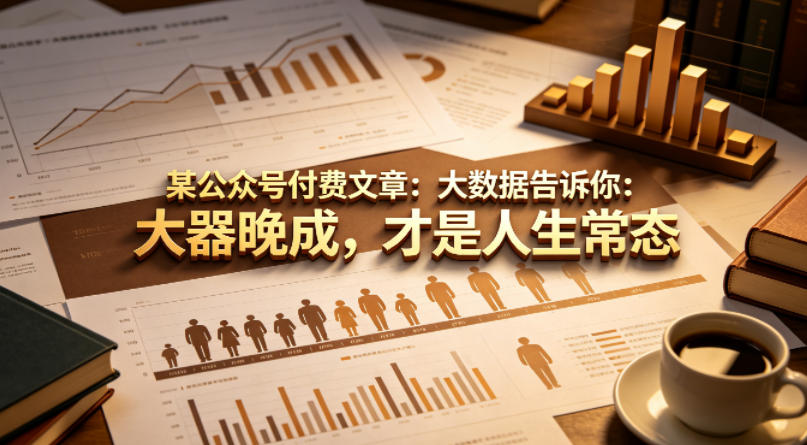 某公众号付费文章：大数据告诉你：大器晚成，才是人生常态-极客网创
