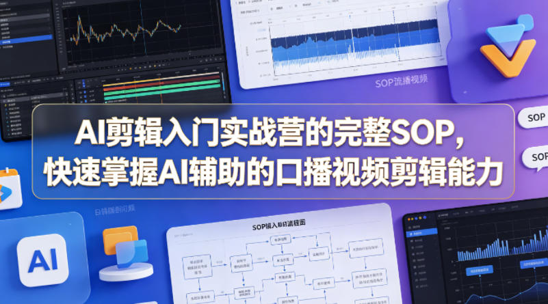 AI剪辑入门实战营的完整SOP，快速掌握AI辅助的口播视频剪辑能力-极客网创